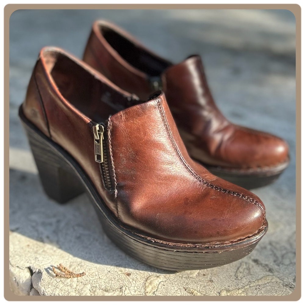 Born Famke platform clog booties